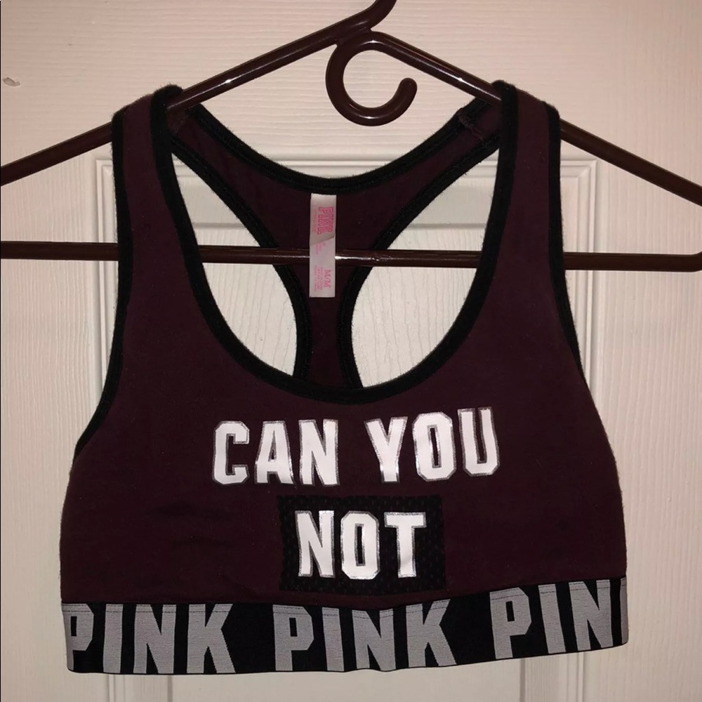 Pink sports bra